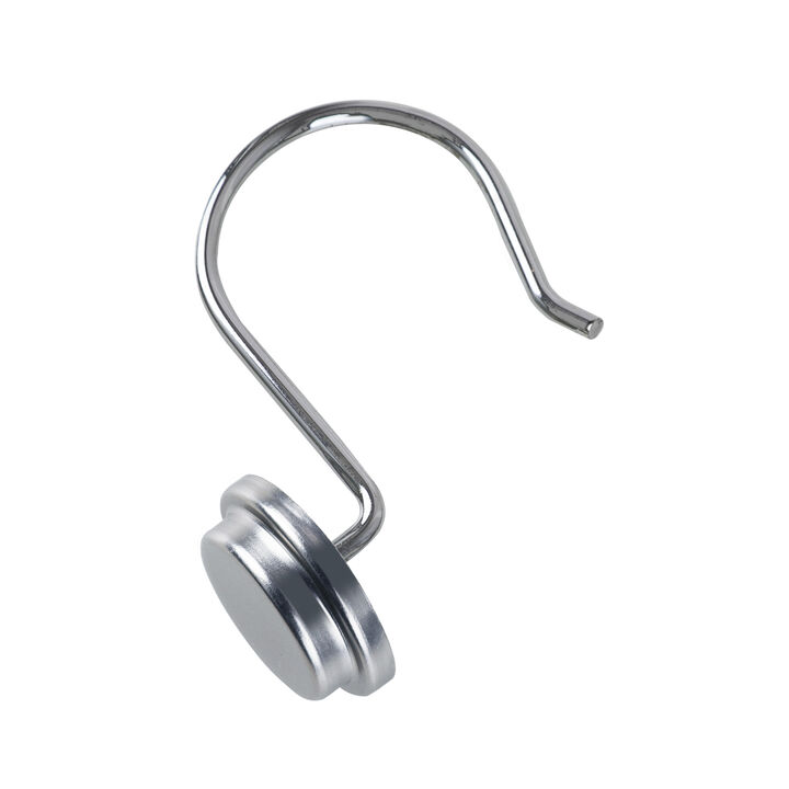 Utopia Alley Rust-Resistant Metal Shower Curtain Hooks, Decorative Round Base Design - Set of 12