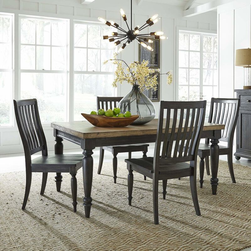 Liberty Furniture Harvest Home Slat Back Side Chair (RTA)-Set of 2 in Chalkboard image number 5