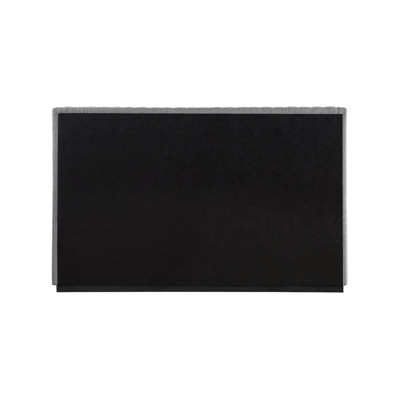 Meridian Furniture Logan Grey Linen Textured Fabric King Bed