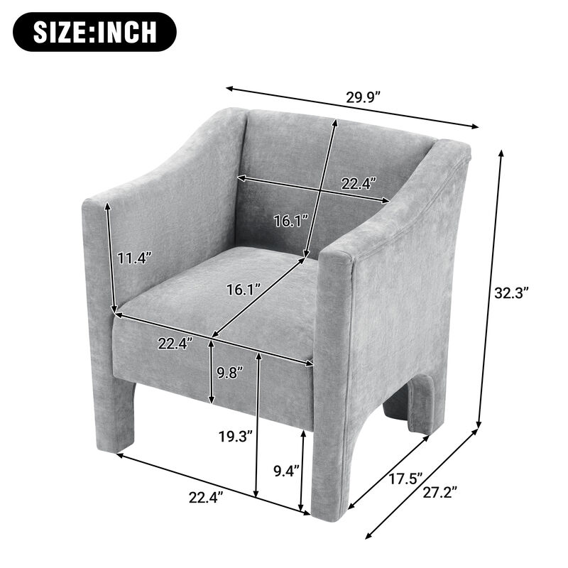 Merax Modern Barrel Accent Chair with Wraparound Enclosed Arms image number 3