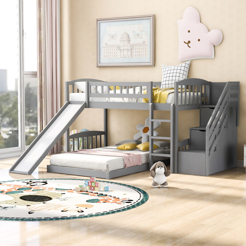 Merax Bunk Bed with Two Drawers and Slide image number 2