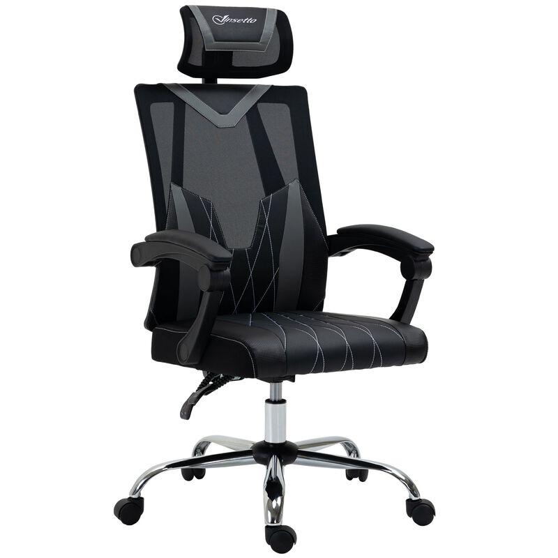 Ergonomic Mesh Seating: Desk Chair with Adjustable Headrest and Swivel