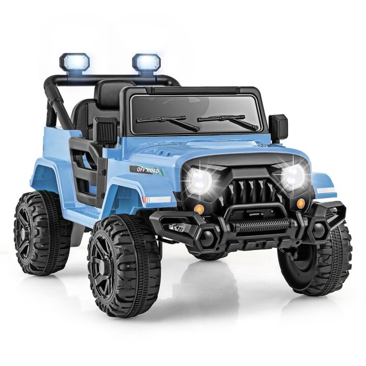 Kids 12V Ride On Truck with Threaded Wheels Remote Control and 3 Speed Modes