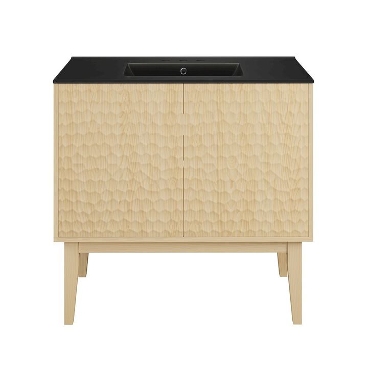 36" Freestanding Bathroom Vanity with 3-Hole Widespread Sink Top