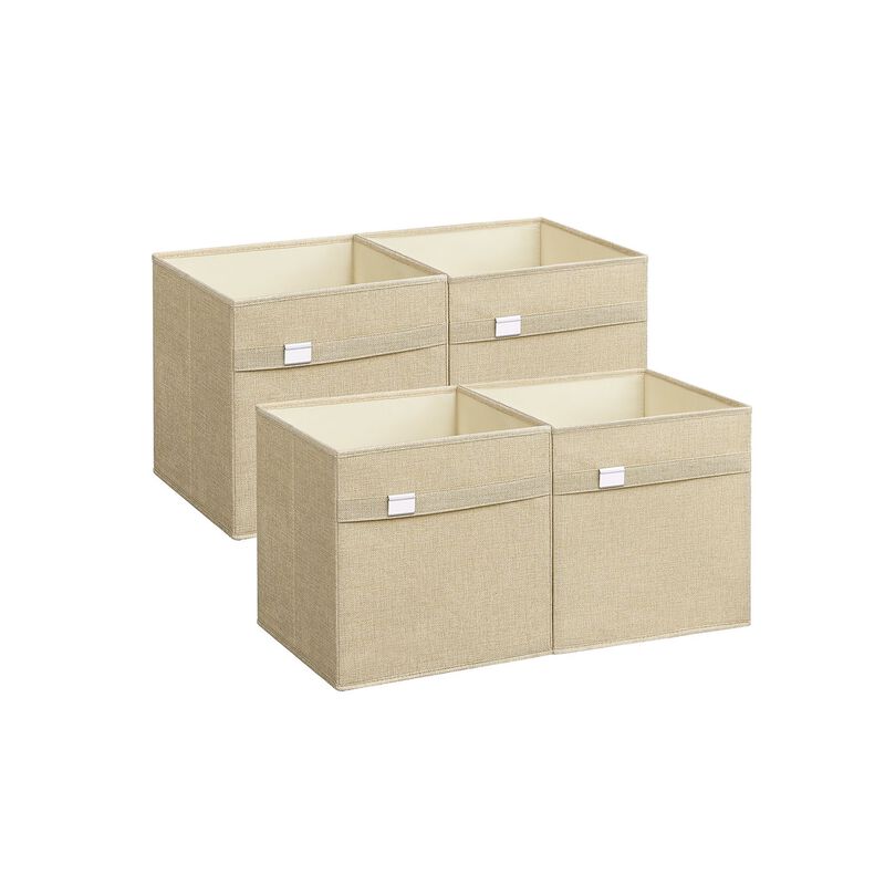 Set of 4 Storage Cubes with Double Handles for Easy Organization and Versatility