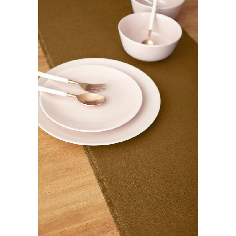 Solino Home 100% Pure Linen Table Runner - Fringe