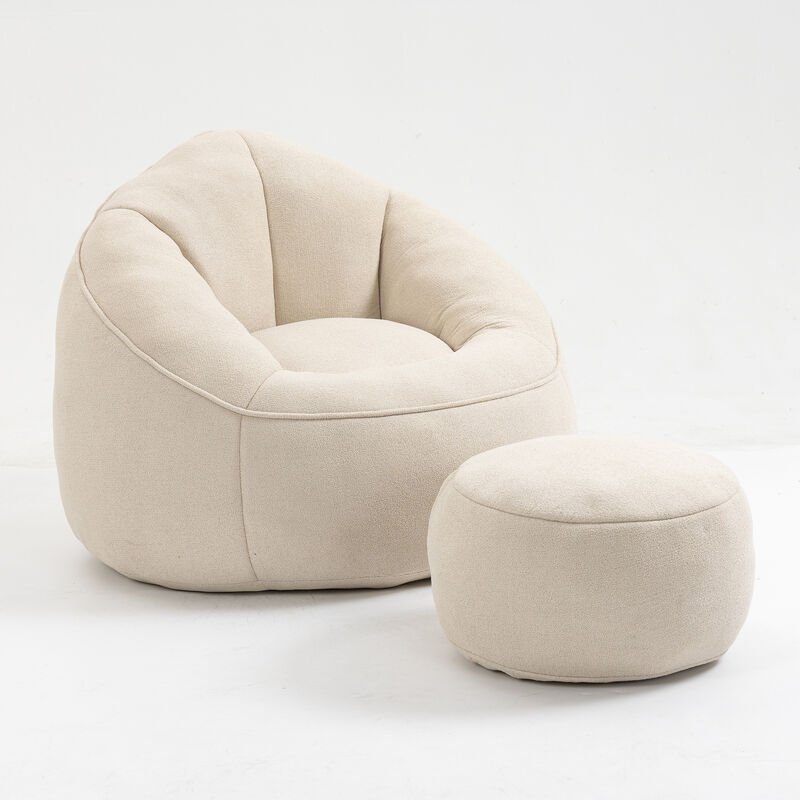 Merax Bean Bag Sofa Accent Chair with Footrest