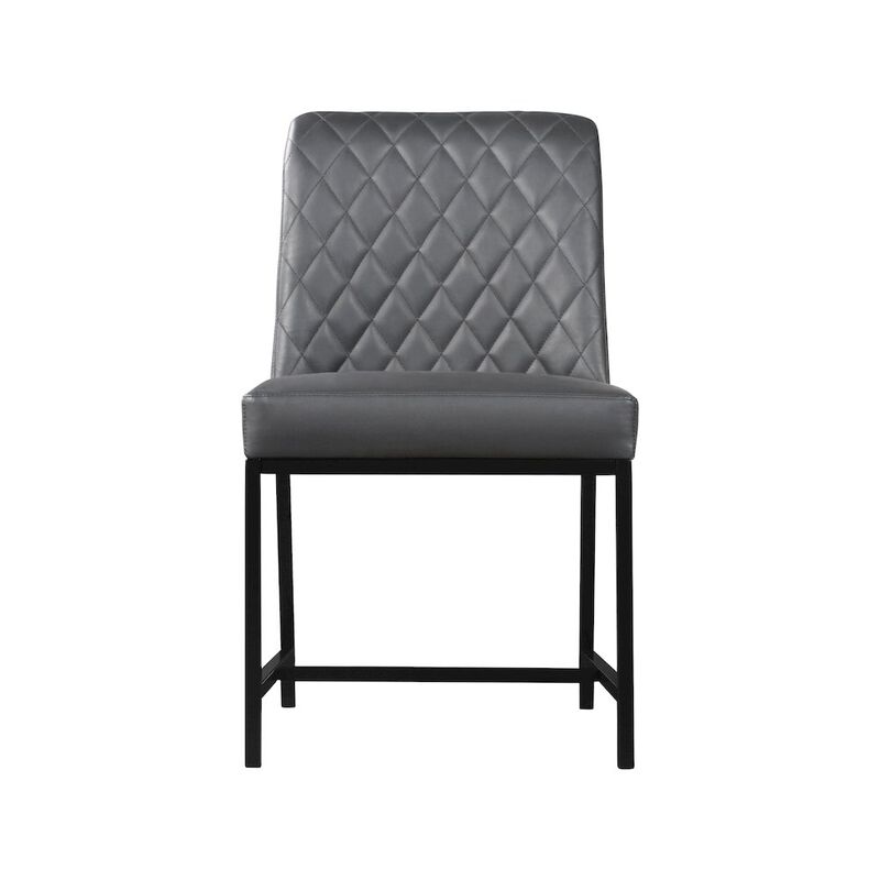 Meridian Furniture Bryce Grey Vegan Leather Dining Chair, Set of 2