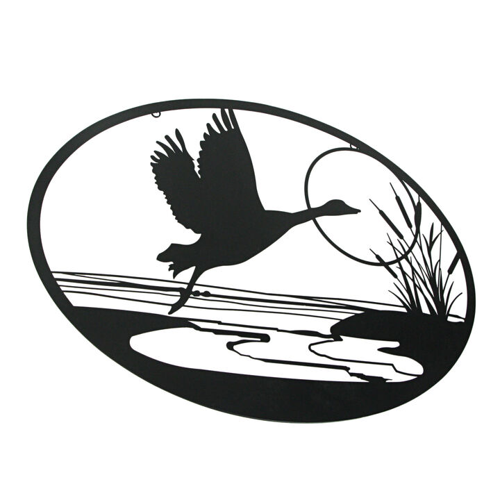 Set of 2 Black Metal Goose And Ducks Wall Art Decorative Sculpture Home Decor