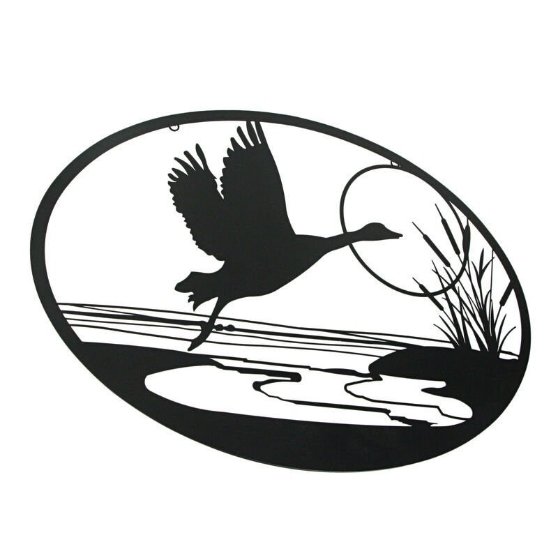 Set of 2 Black Metal Goose And Ducks Wall Art Decorative Sculpture Home Decor image number 1