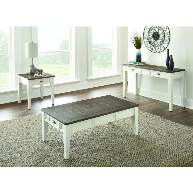 Cayla Cocktail Table Dark Oak/White