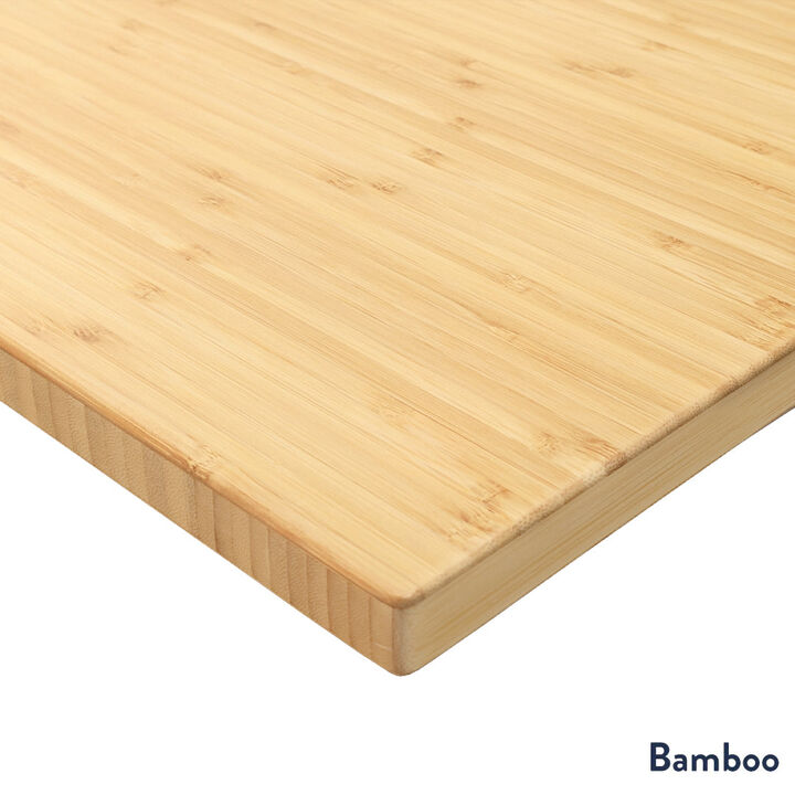 Desky Bamboo L-Shape Sit Stand Desk