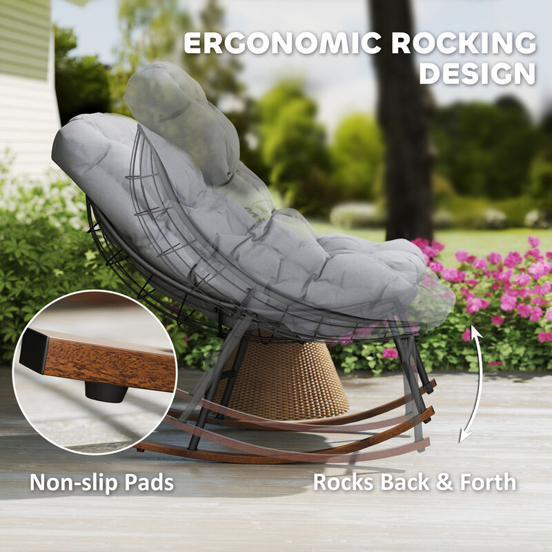 2PCS Wooden Rocking Chairs &ndash; Classic Outdoor Furniture for Porch, Patio, or Garden image number 6