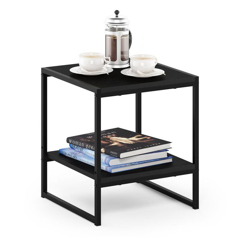 Furinno Romain 2-Tier Tall End Table, Espresso
