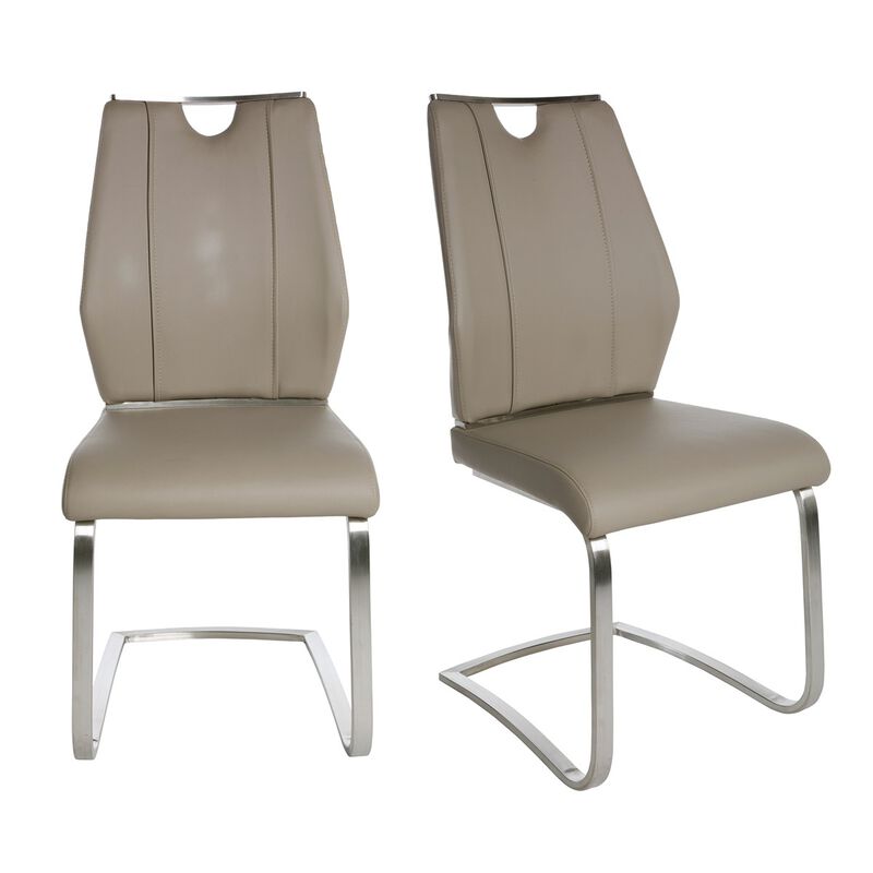 Stylish Faux Leather Cantilever Chairs – Set of 2 for Dining or Office
