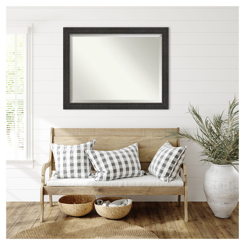 Attic Aged Beveled Wood Framed Wall Mirror image number 7