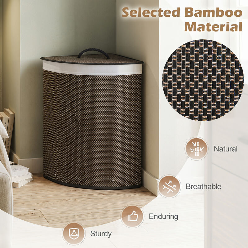 15 Gallon Wicker Laundry Hamper with Removable Liner and Lid image number 6