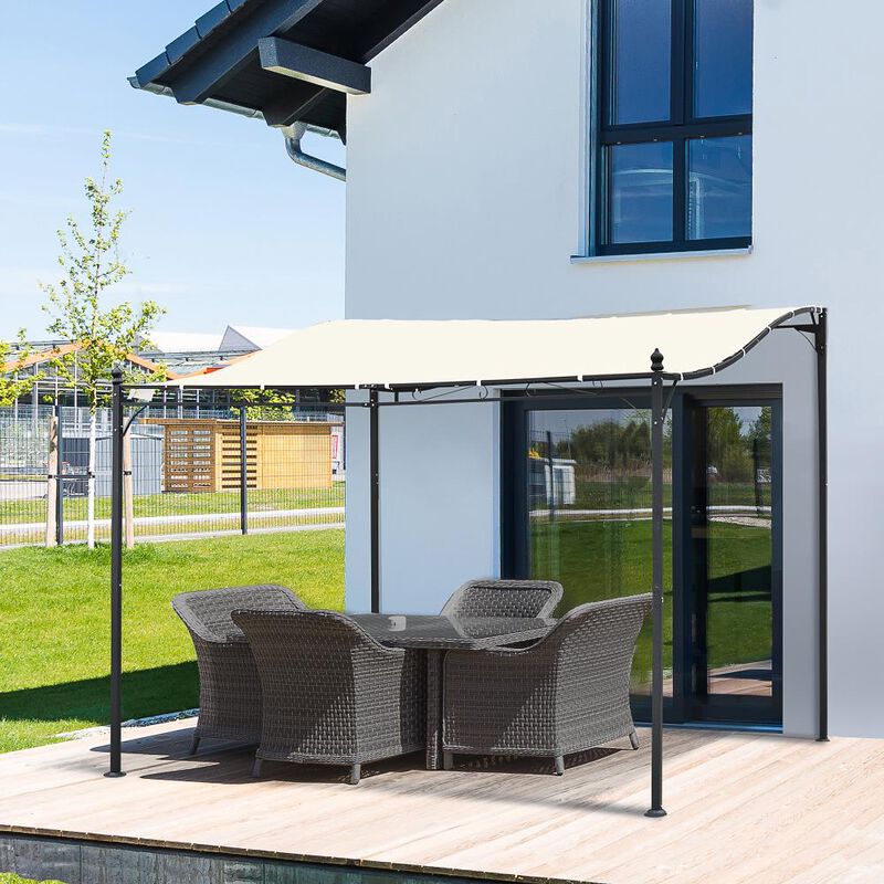 Hivvago 10x10 Steel Frame Pergola with Canopy Shelter image number 1