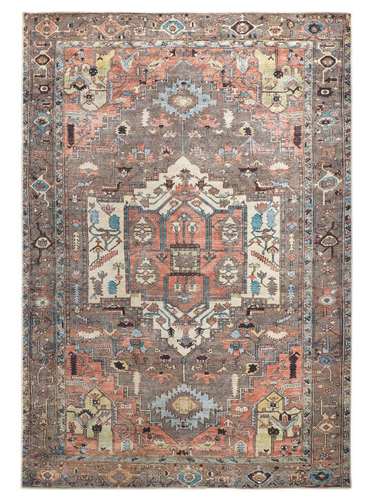 Percy 39AJF Taupe/Red/Brown 9'2" x 12' Rug