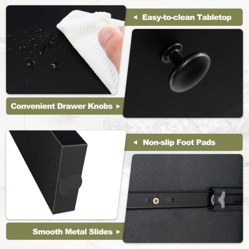 Hivvago 48 Inch Home Office Computer Desk with Type-C Power Outlets