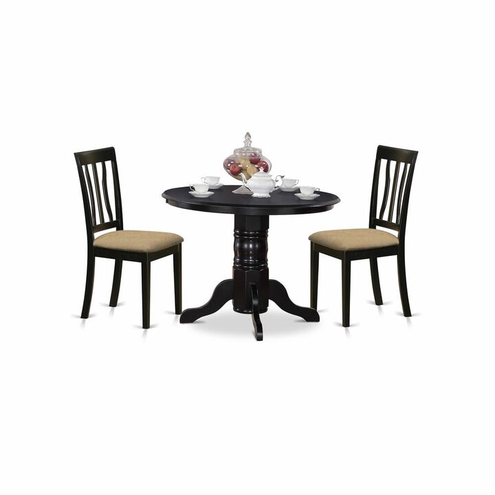 3 Pc dinette Table set-Small Kitchen Table and 2 Dining Chairs