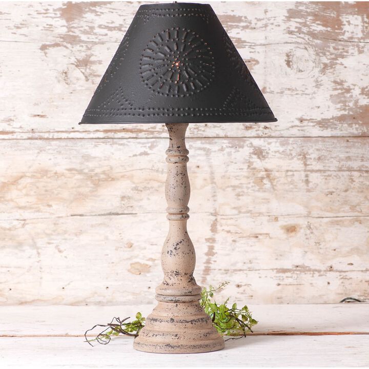 Davenport Wood Table Lamp, Buttermilk, Metal Shade