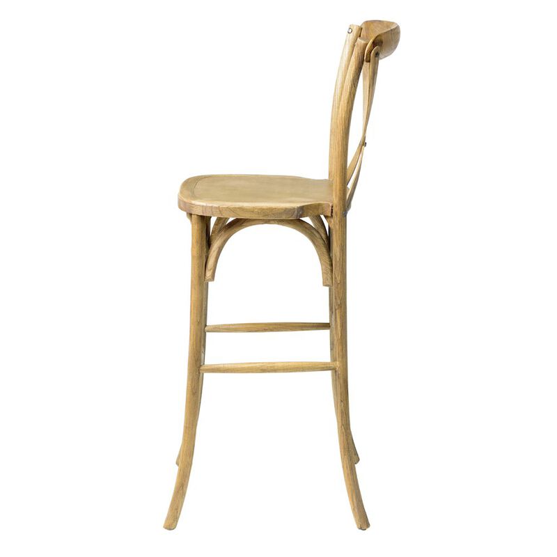 Commerical Seating Products Rustic Tinted Raw Crossback Bar Stool Chairs