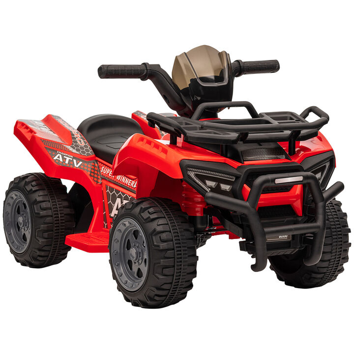 BreeBe 6V Battery Powered Electric ATV, Quad Four Wheeler Ride On Toy Car w/ LED Headlights