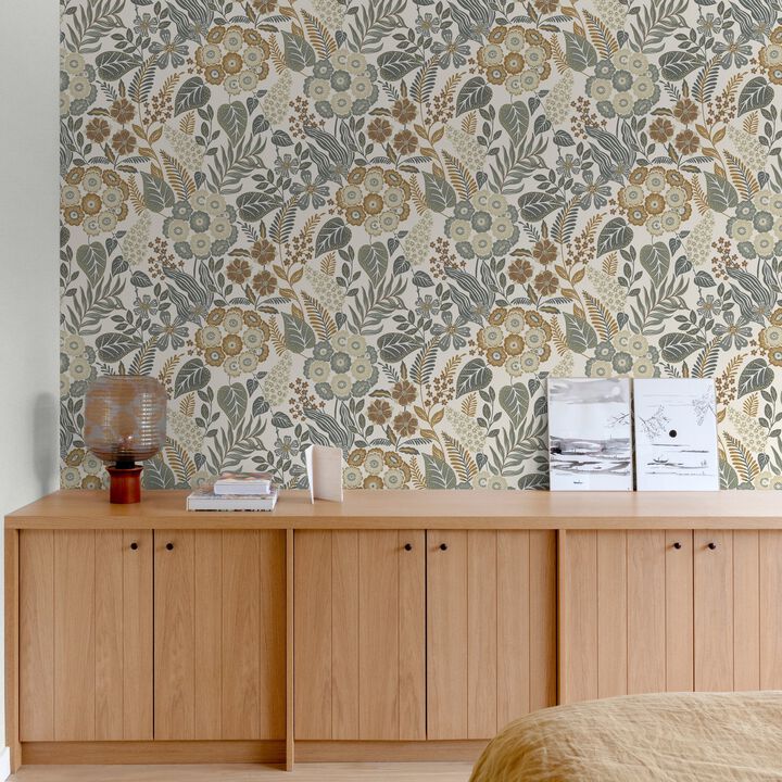 Karuna Classical Floral All-over Blue Wallpaper KRA76601