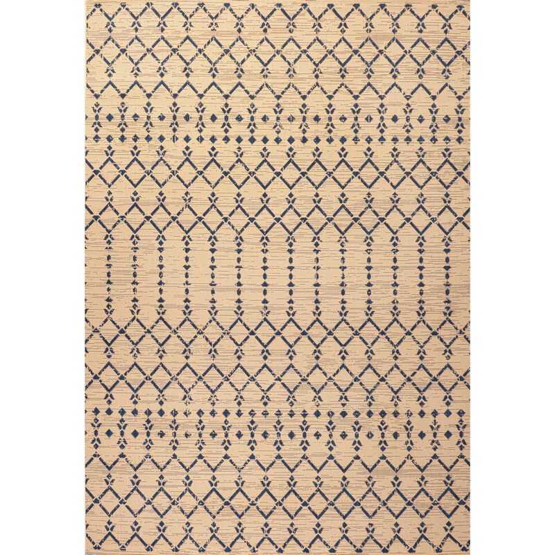 Ourika Moroccan Geometric Textured Weave Indoor/Outdoor Area Rug