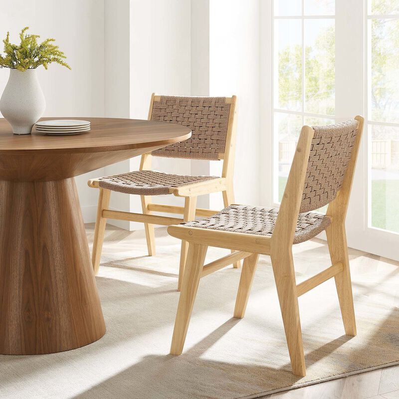 Saoirse Woven Rope Wood Dining Side Chair Set of 2 image number 8