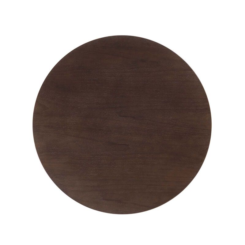 Modway - Lippa 40" Round Wood Grain Dining Table Gold Cherry Walnut