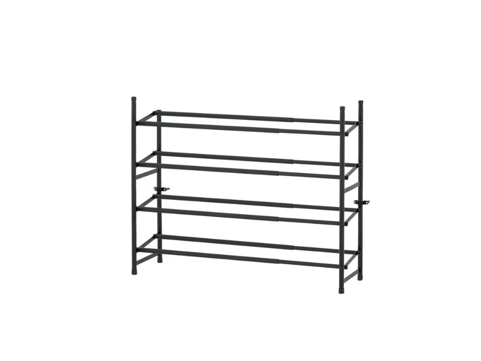Entryway Metal Shoe Organizer 4 Tier Adjustable Shelves Closet Storage