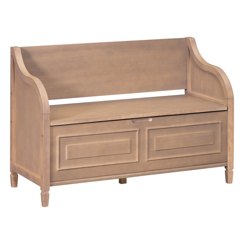 Streamdale Rustic Solid Wood Multifunctional Entry Bench image number 9