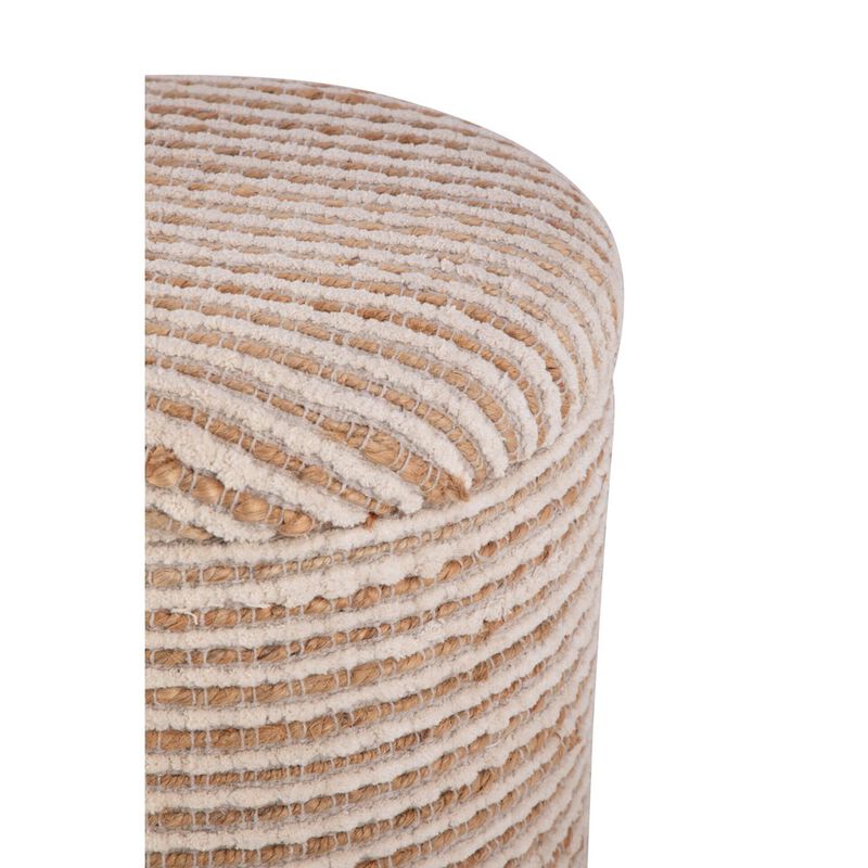Carolina Chair & Table Handwoven Heracles Cotton Jute Stripe Storage Ottoman