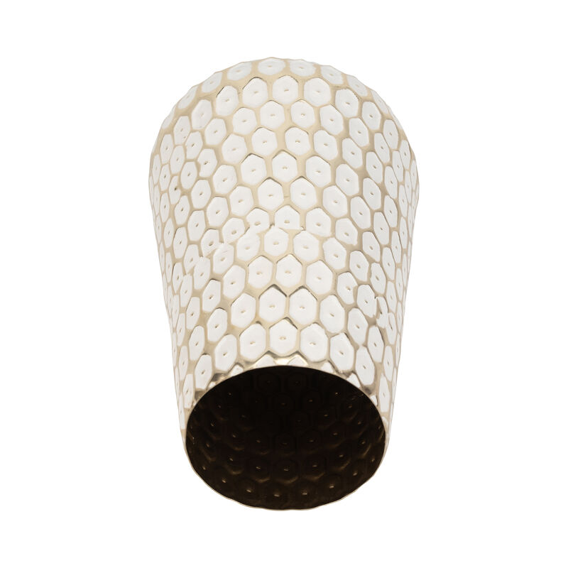 Metal, 11" Tribal Vase, Gold image number 4