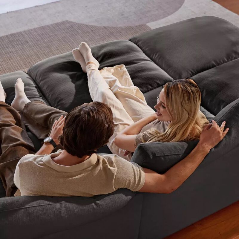 120" Modular Sectional Sleeper Sofa, 6-Seat Couch Bed with Storage Ottoman Deep Seat for Living Room image number 7