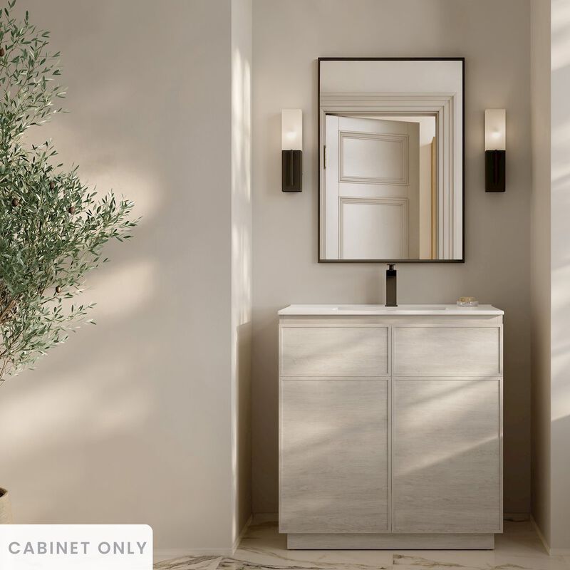 St. Tropez 36" Freestanding Bathroom Vanity Cabinet without Top in White Oak image number 1