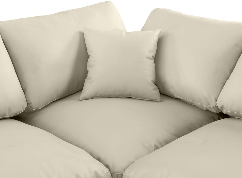 Meridian Furniture Comfy Cream Vegan Leather Modular Sectional