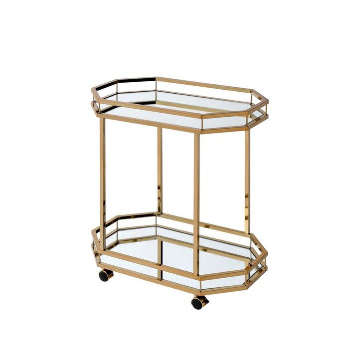 Lacole Serving Cart, Champagne & Mirror