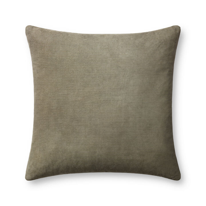 Beatrice PMH0048 Olive 22''x22'' Down Pillow by Magnolia Home by Joanna Gaines x Loloi