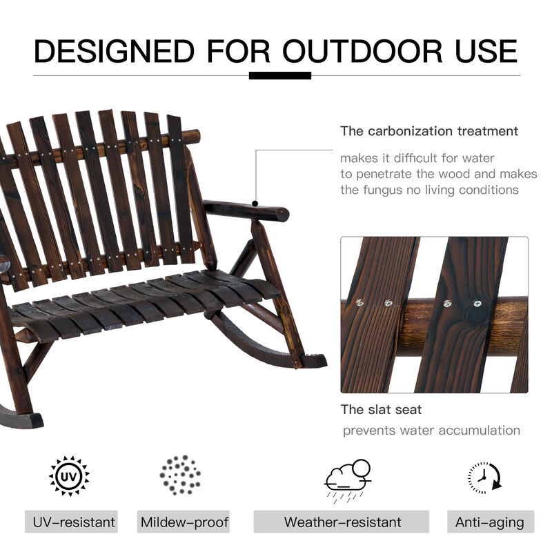Hivvago Patio Adirondack Rocking Chair for Garden and Porch image number 4