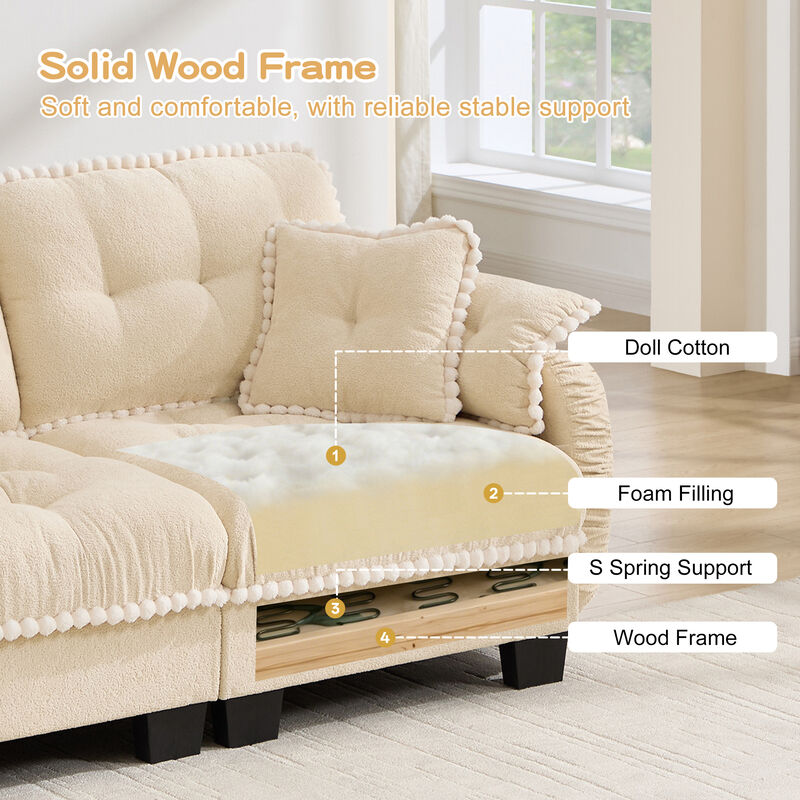Ziworl Chenille Cloud L-Shaped Sectional image number 5