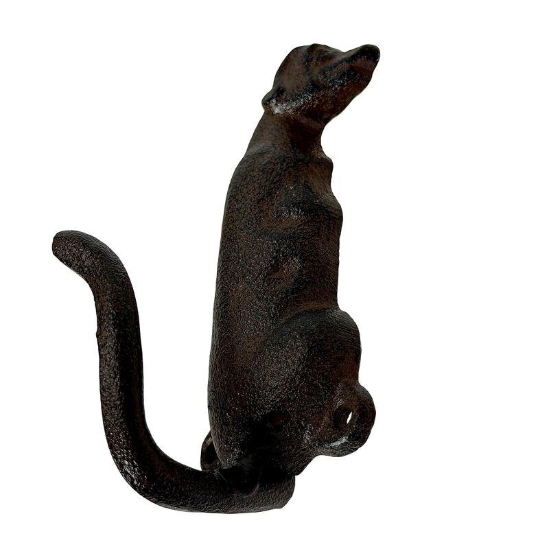 Set Of 3 Dog Wall Hooks Rustic Brown Cast Iron 45 In Decorative Hooks image number 4
