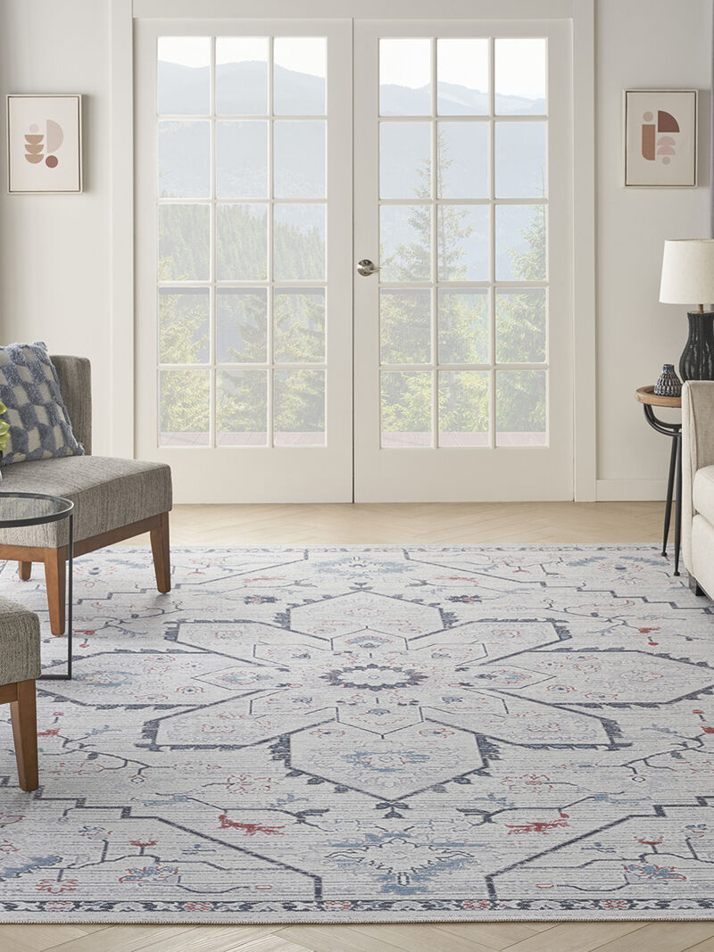 Machine Washable Series 1 SR110 Ivory/Blue 9'2" x 12' Rug