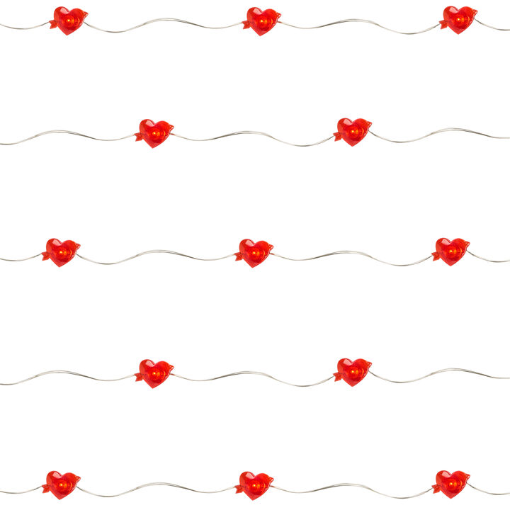 20-Count Valentine's Day Heart and Arrow LED Fairy Lights  6.25ft  Copper Wire