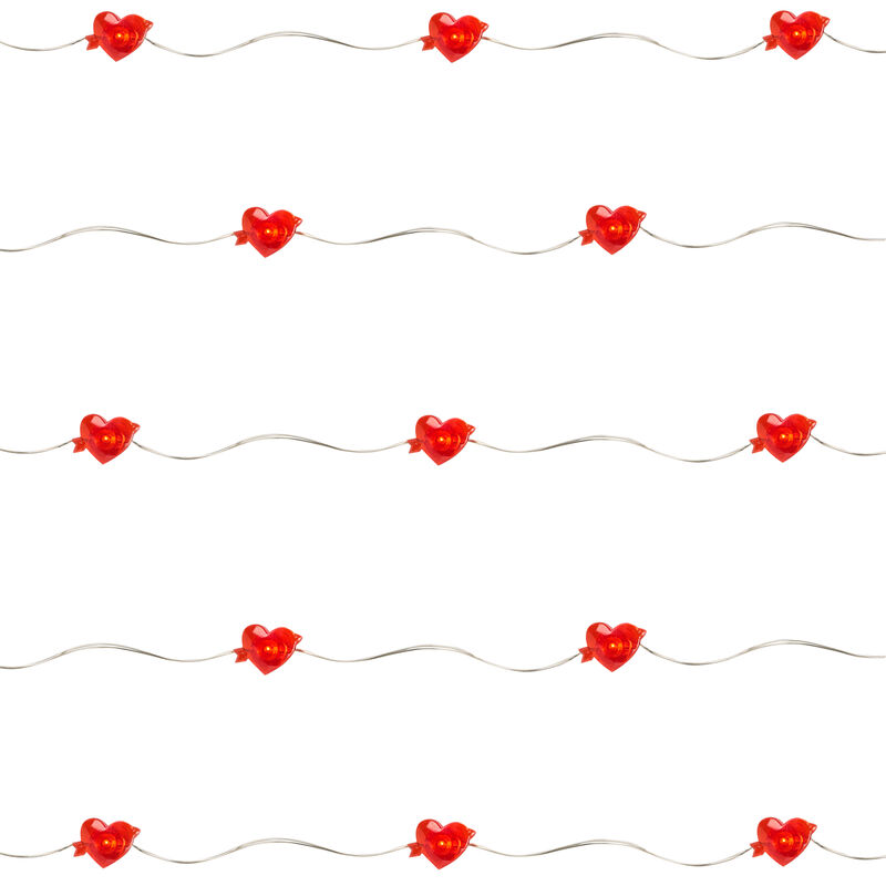 20-Count Valentine's Day Heart and Arrow LED Fairy Lights  6.25ft  Copper Wire image number 0