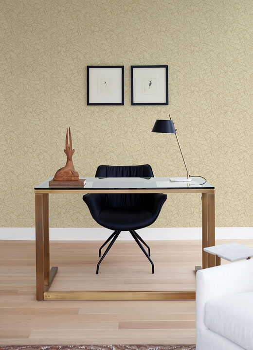 Bulan Gold Abstract Lines Wallpaper
