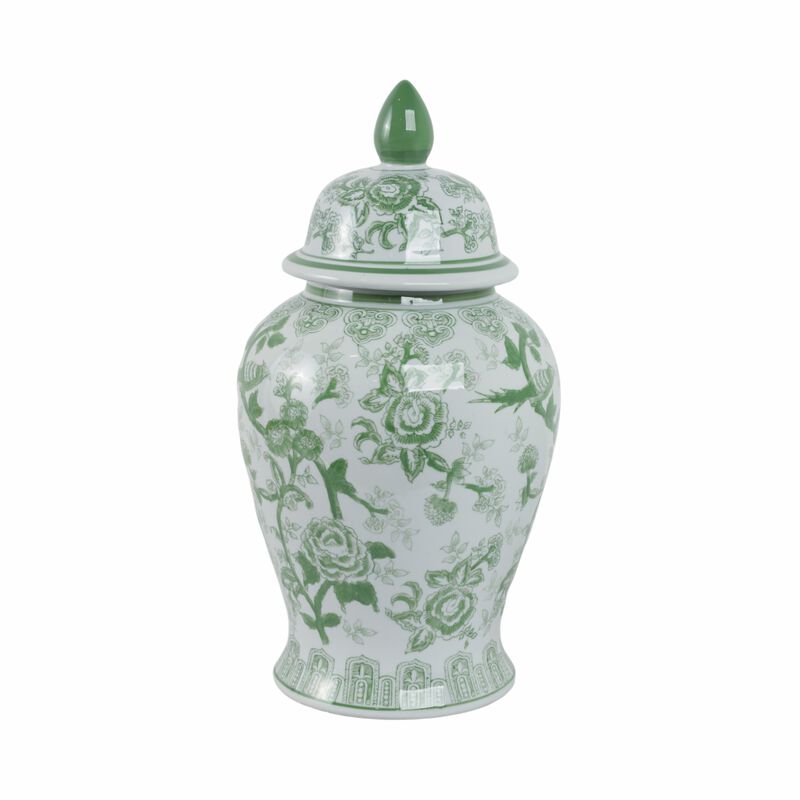 18" Temple Jar Bird/Flower image number 2