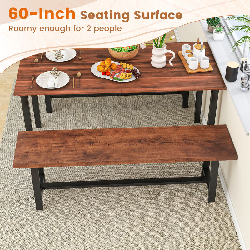 3-Person Dining Bench, Entryway Shoe Bench with Metal Frame for Storage and Seating image number 7